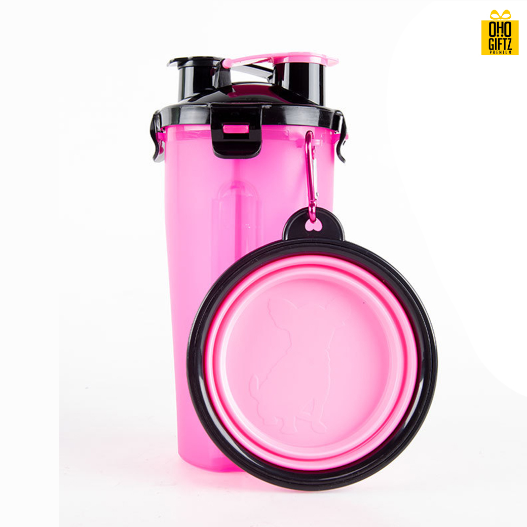 กระบอกน้ำพร้อมชามใส่อาหารสัตว์เลี้ยง สกรีนโลโก้ ขั้นต่ำ 100 ชิ้น