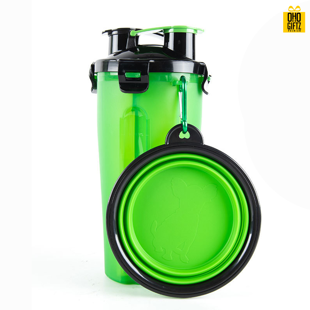 กระบอกน้ำพร้อมชามใส่อาหารสัตว์เลี้ยง สกรีนโลโก้ ขั้นต่ำ 100 ชิ้น