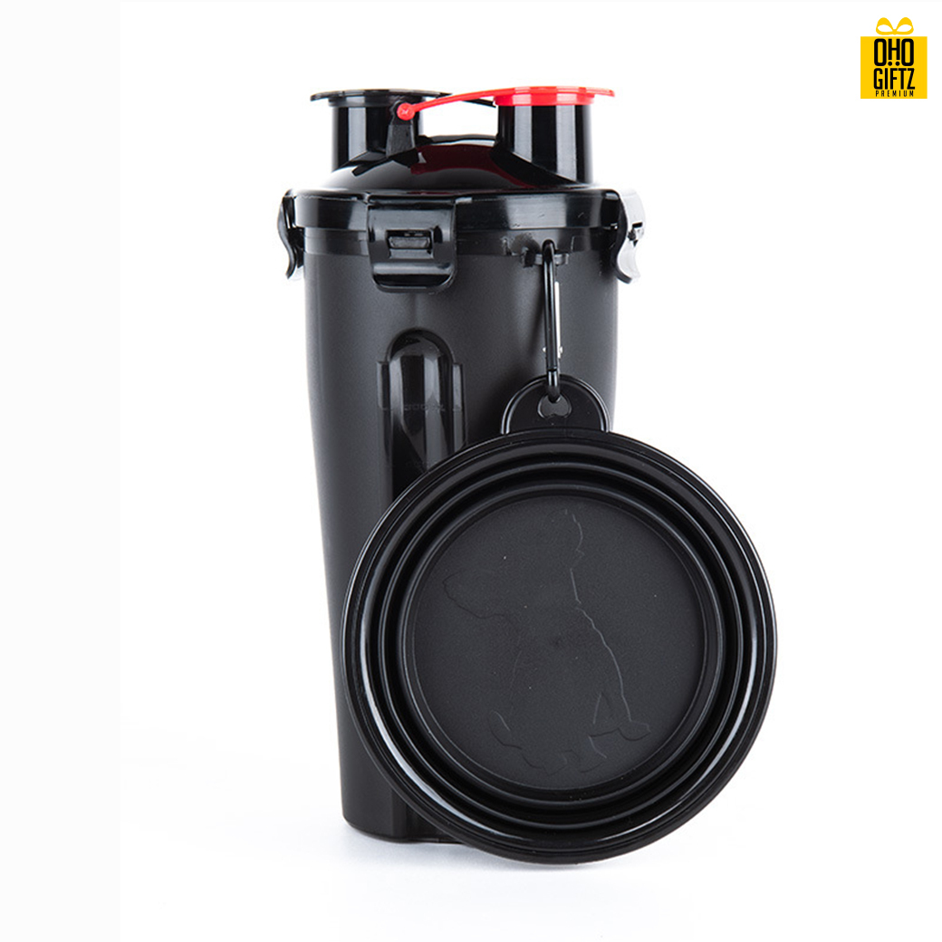 กระบอกน้ำพร้อมชามใส่อาหารสัตว์เลี้ยง สกรีนโลโก้ ขั้นต่ำ 100 ชิ้น