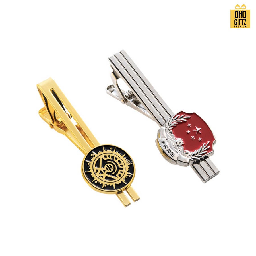 รับผลิตคลิปหนีบเนคไทโลหะเคลือบสี สกรีนชื่อ สกรีนโลโก้ ทำเป็นของพรีเมี่ยมได้