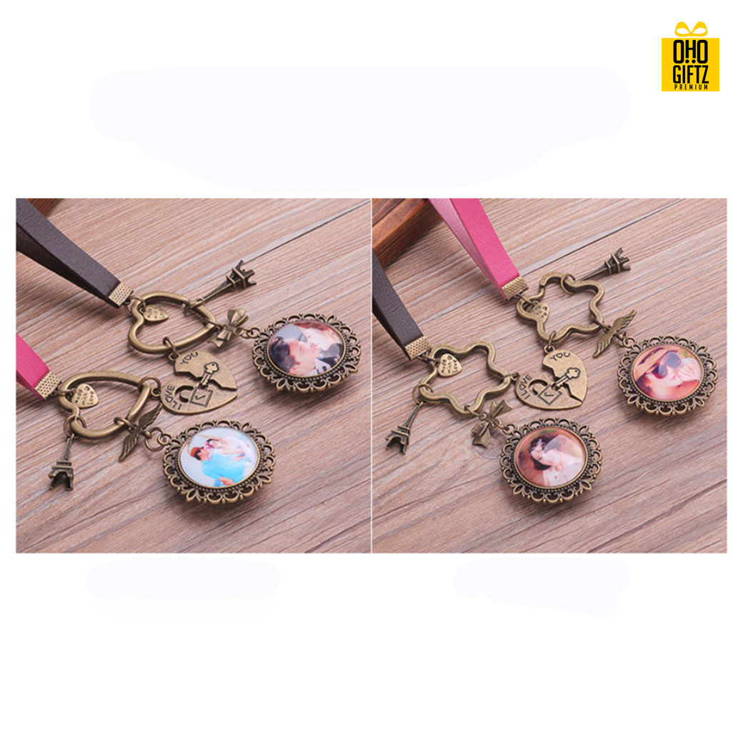 เซตพวงกุญแจคู่ พิมพ์สติกเกอร์ชื่อฟรี ทำเป็นของพรีเมี่ยม ของชำร่วยงานเเต่งงานได้