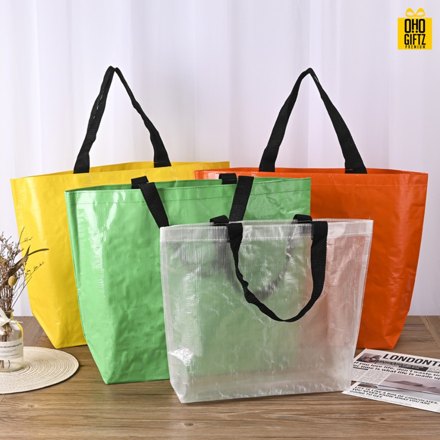 กระเป๋าผ้ากระสอบ PP สกรีนโลโก้ ทำเป็นของพรีเมี่ยมได้