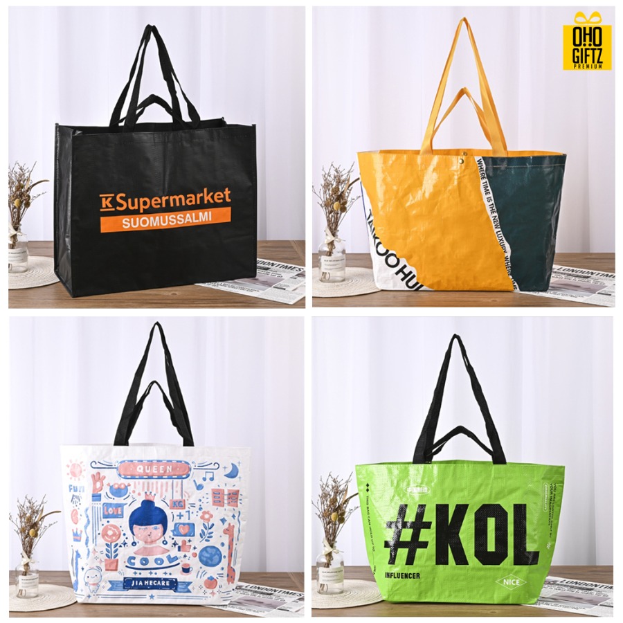 กระเป๋าผ้ากระสอบ PP สกรีนโลโก้ ทำเป็นของพรีเมี่ยมได้