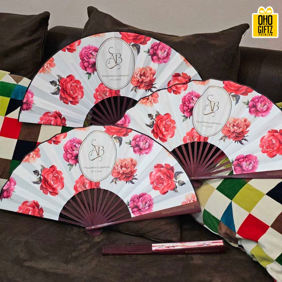 พัดจีน สกรีนภาพ ทำเป็นสินค้าพรีเมี่ยม ของชำร่วย ของที่ระลึก