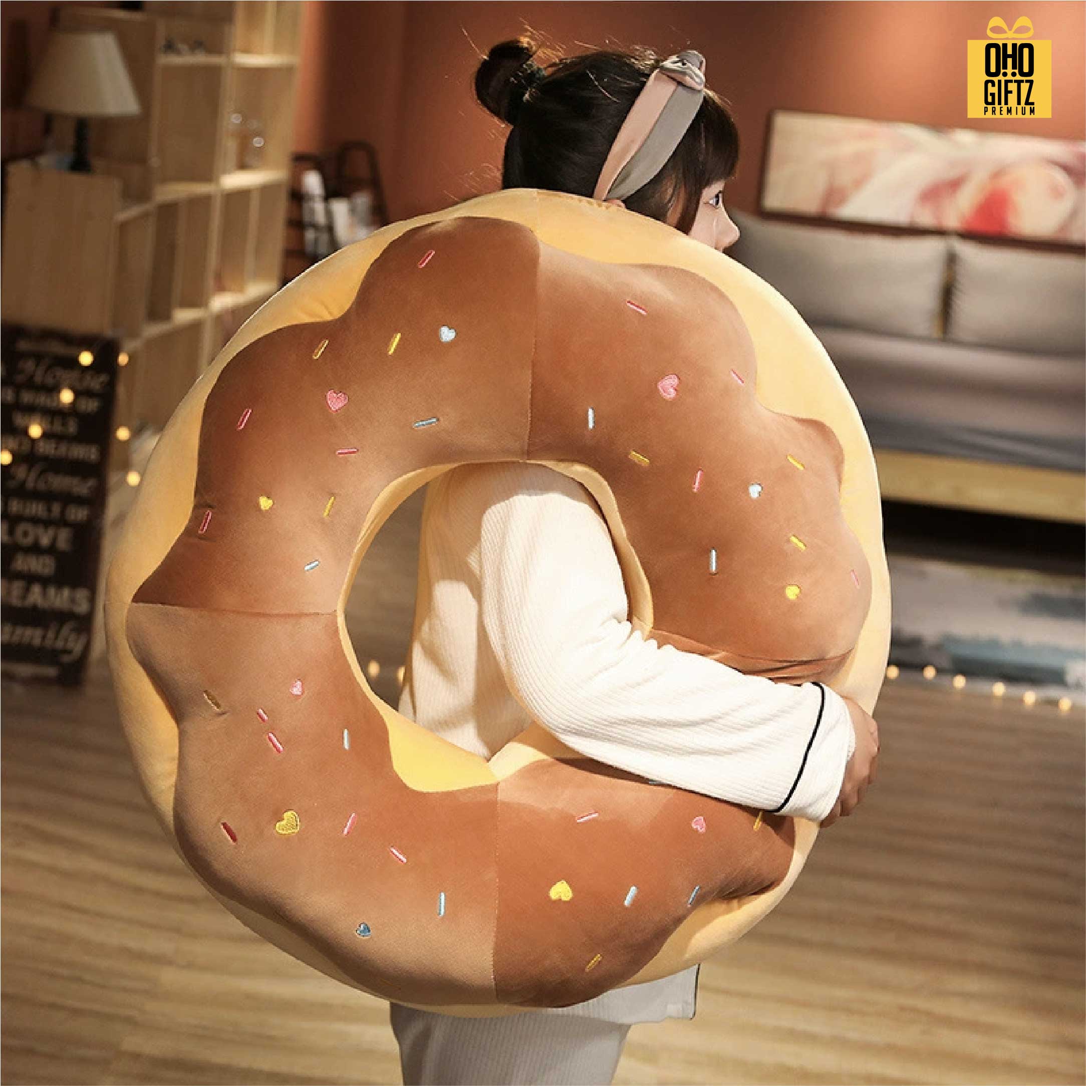 หมอนโดนัทน่ารัก สกรีนโลโก้ ทำเป็นของพรีเมี่ยมได้ 