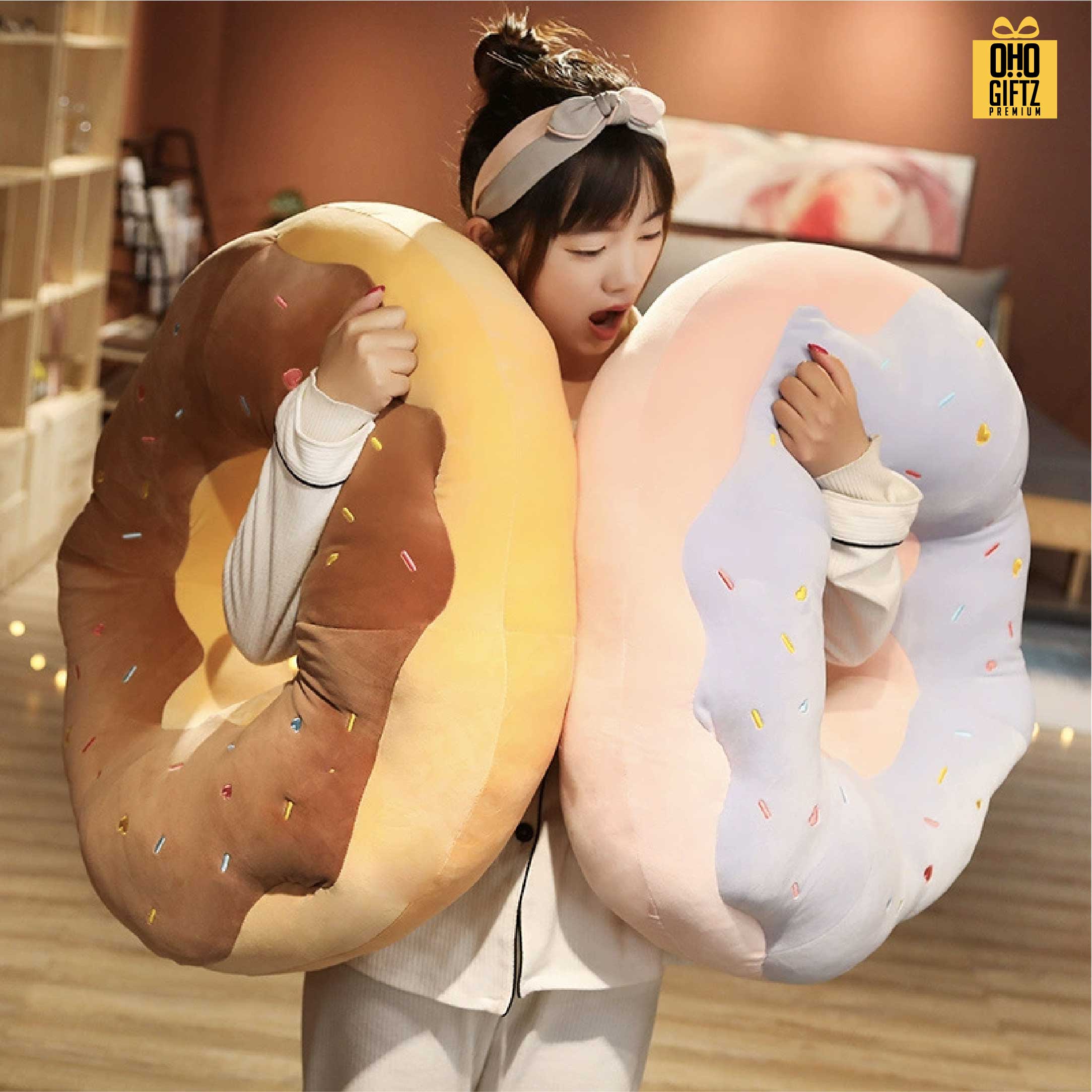 หมอนโดนัทน่ารัก สกรีนโลโก้ ทำเป็นของพรีเมี่ยมได้ 