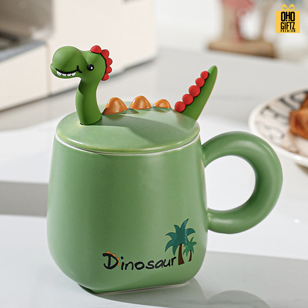 ถ้วยกาแฟไดโนเสาร์ น่ารัก สกรีนชื่อ สกรีนโลโก้ ทำเป็นของพรีเมี่ยมได้