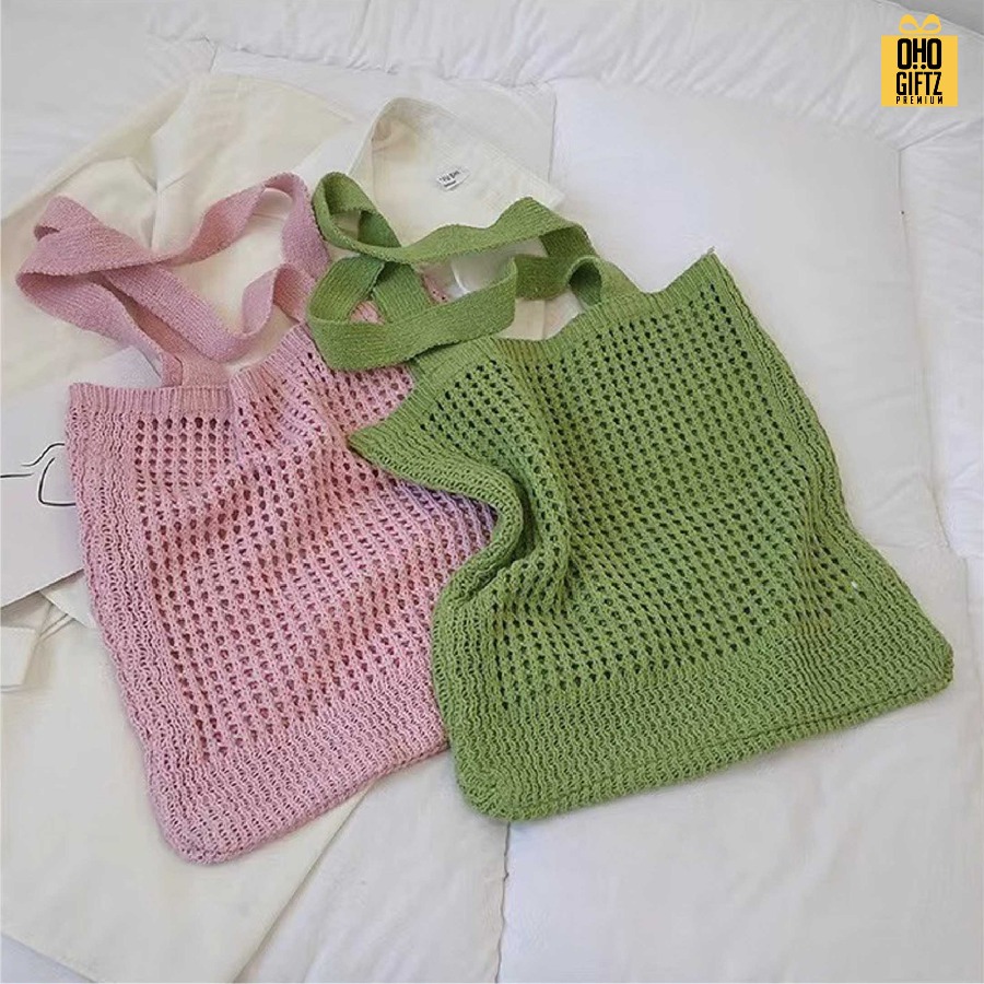 กระเป๋าผ้าตาข่าย สกรีนโลโก้ ทำเป็นของพรีเมี่ยมได้