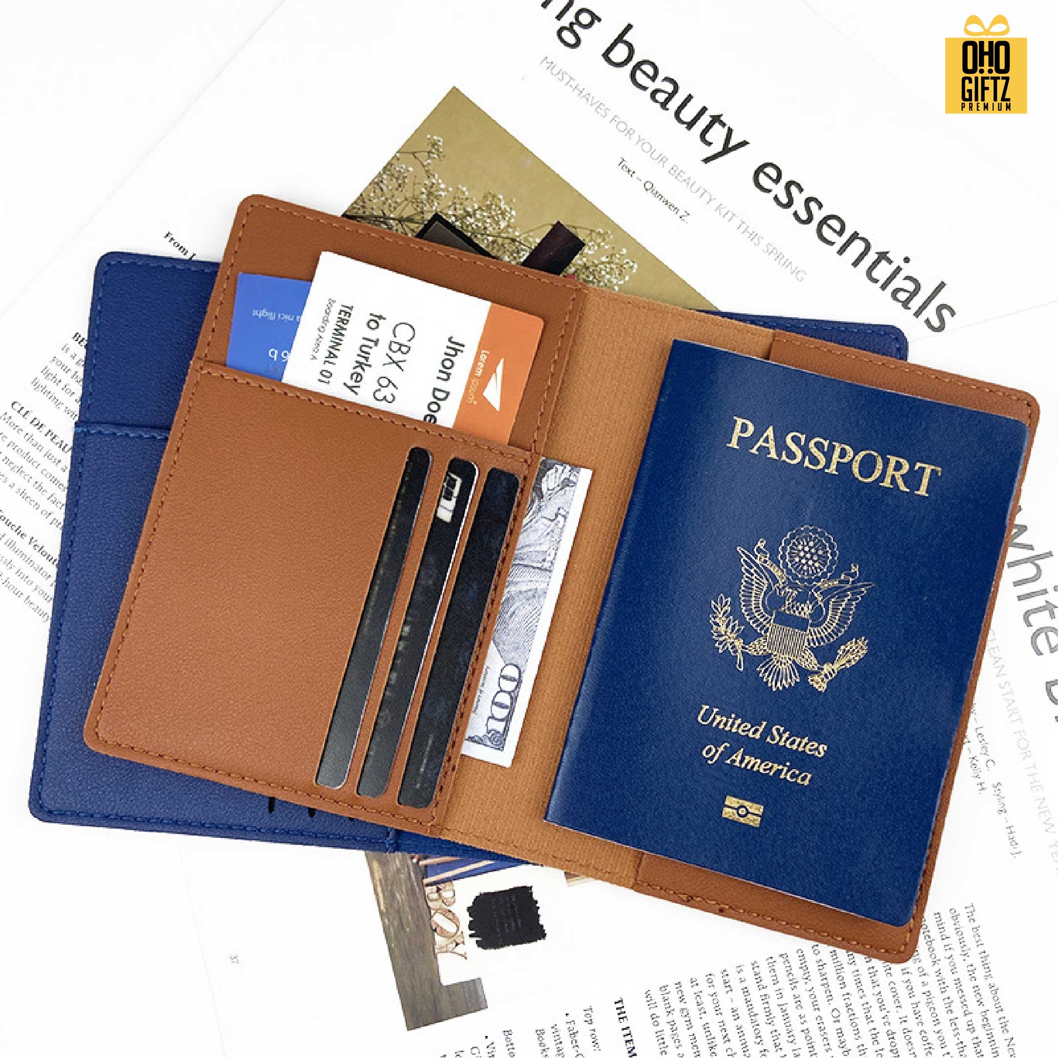 ซองใส่ Passport หนัง PU สกรีนโลโก้ ทำเป็นของพรีเมี่ยม ของที่ระลึก