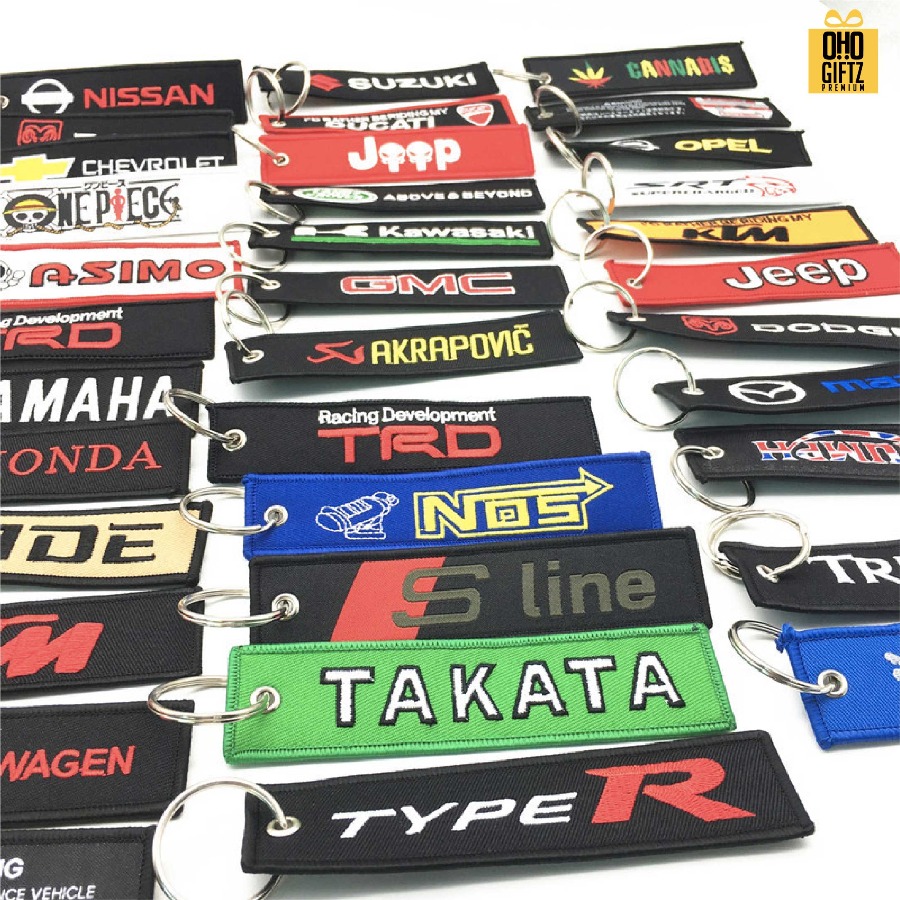 พวงกุญแจผ้าปักโลโก้ สกรีนโลโก้ ทำเป็นของพรีเมี่ยม ของชำร่วยได้