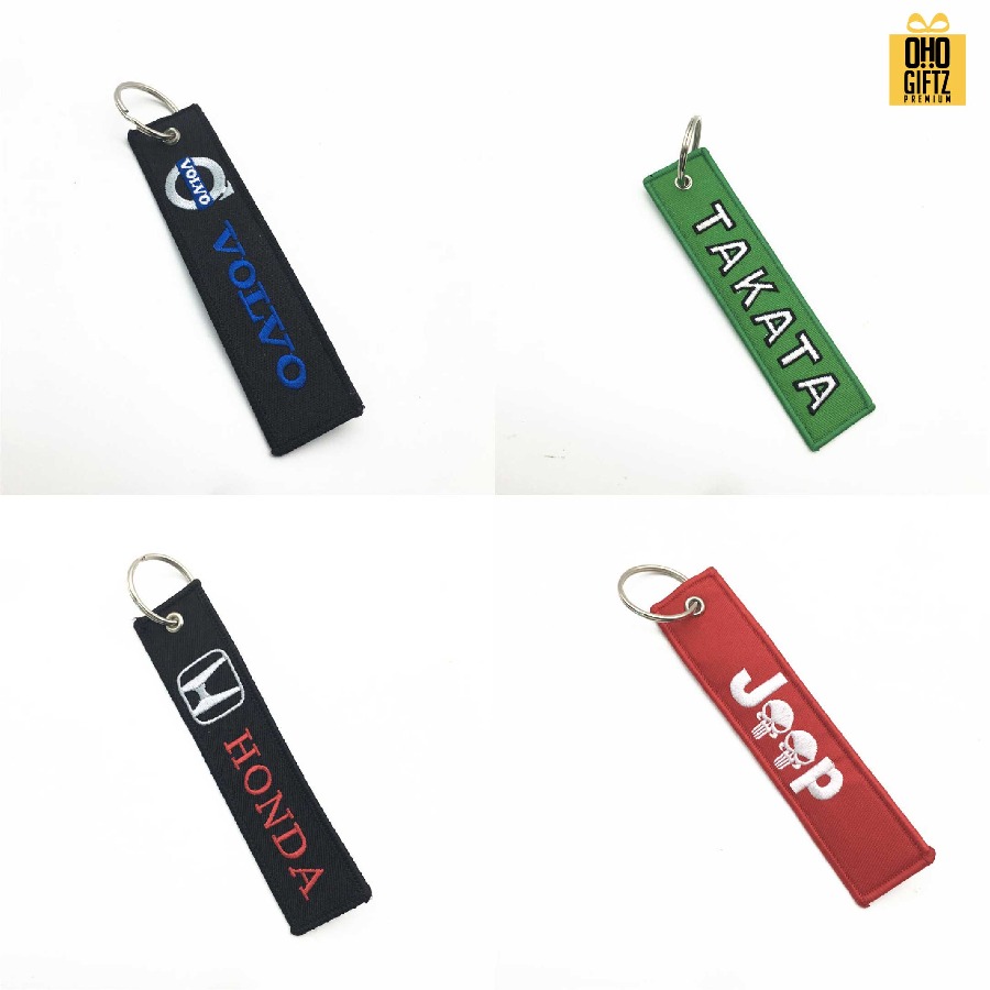 พวงกุญแจผ้าปักโลโก้ สกรีนโลโก้ ทำเป็นของพรีเมี่ยม ของชำร่วยได้