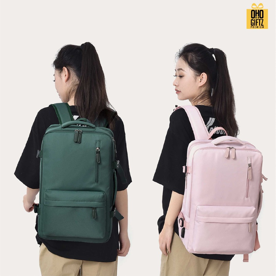 กระเป๋าเป้สะพายหลัง ขยายด้านข้างได้ สกรีนโลโก้ ทำเป็นของพรีเมี่ยม