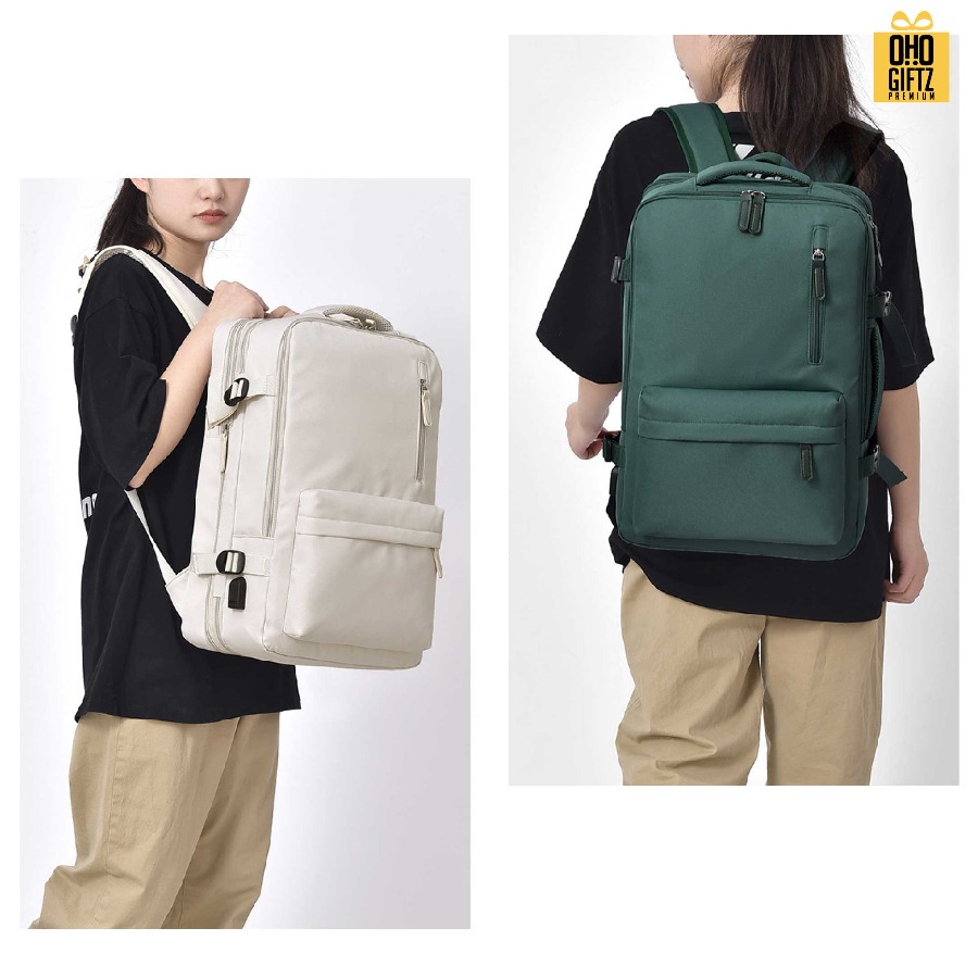 กระเป๋าเป้สะพายหลัง ขยายด้านข้างได้ สกรีนโลโก้ ทำเป็นของพรีเมี่ยม
