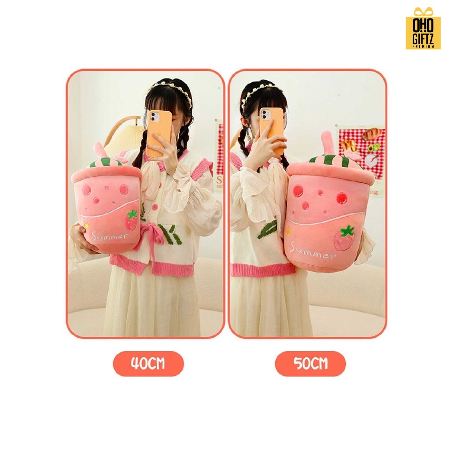 ตุ๊กตาถ้วยน้ำผลไม้ สกรีนโลโก้ ทำเป็นของพรีเมี่ยมได้ 