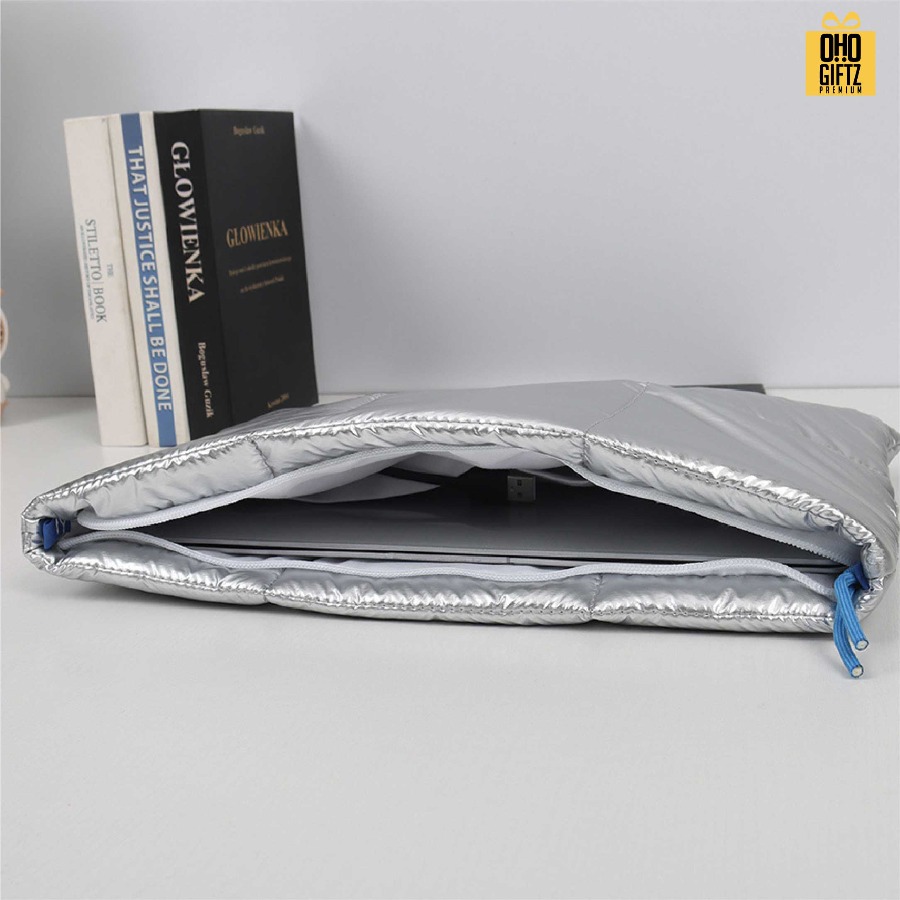 กระเป๋าใส่ Notebook Silver Bag สกรีนโลโก้ ทำเป็นของพรีเมี่ยม ของที่ระลึก