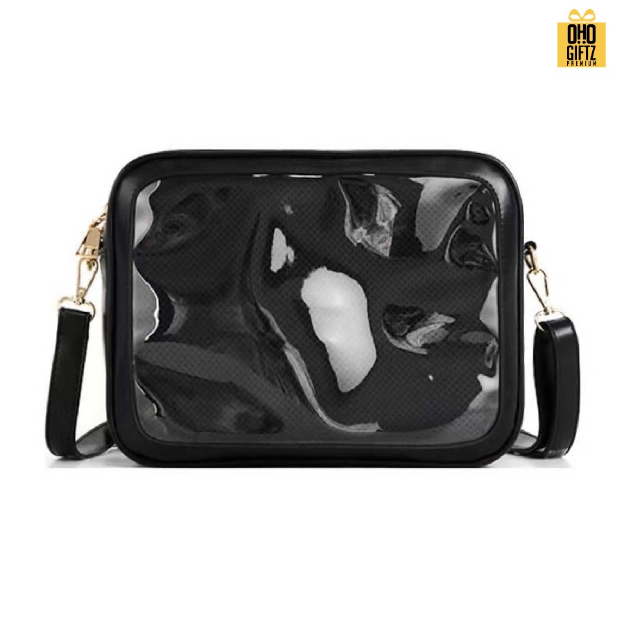 กระเป๋าสะพาย ด้านหน้า PVC ใส่ตุ๊กตาได้ สกรีนโลโก้ ทำเป็นของพรีเมี่ยมได้