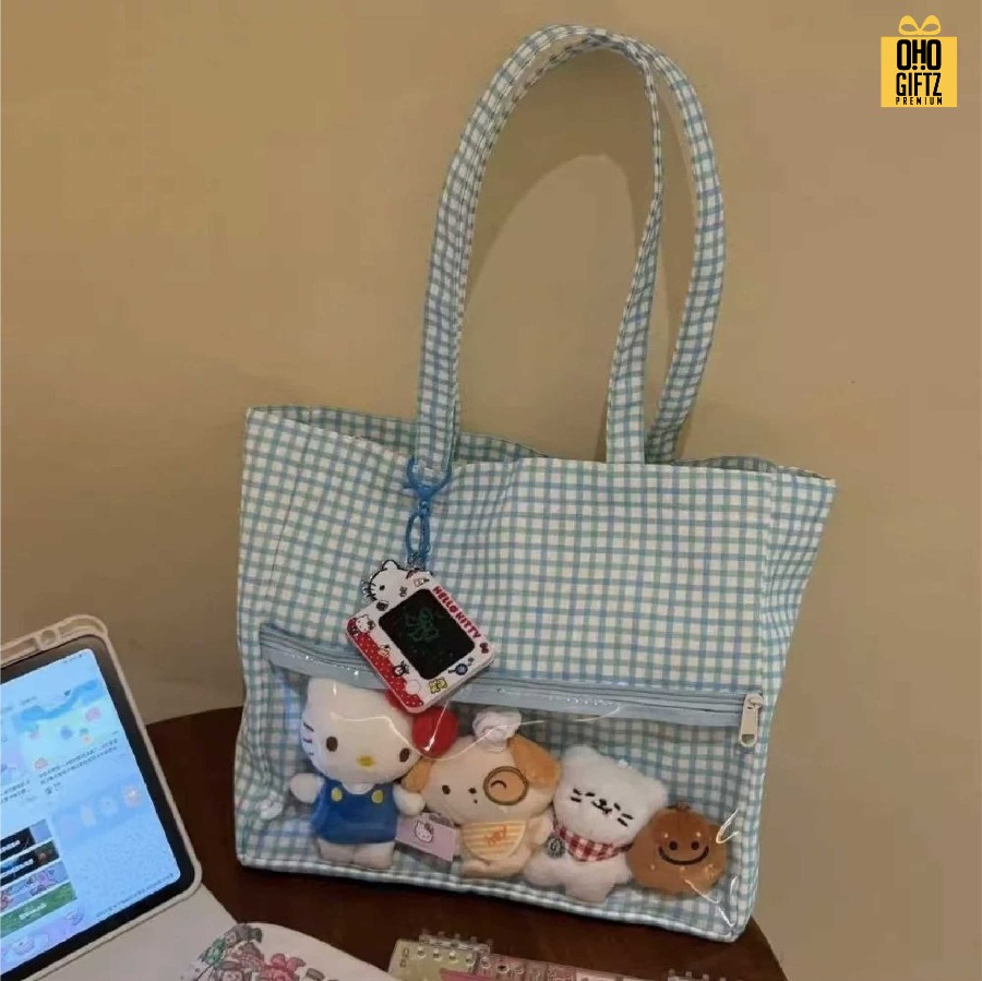 กระเป่า Tote Bag ใส่ตุ๊กตาโชว์ได้ สกรีนโลโก้ ทำเป็นของพรีเมี่ยมได้