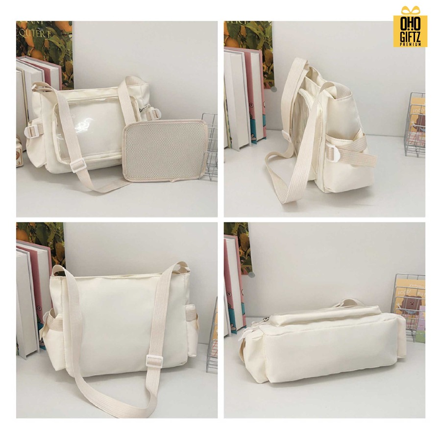 กระเป๋าสะพาย ช่องหน้า PVC สกรีนโลโก้ ทำเป็นของพรีเมี่ยมได้