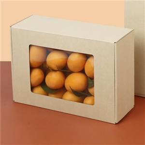 [2401022] กล่องใส่ผลไม้ กล่องใส่สินค้า บรรจุภัณฑ์ กล่องลูกฟูกพรีเมี่ยม มีหน้าต่าง 17x25x9ซม.