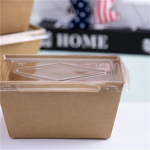 [1406029] กล่องใส่อาหาร กล่องกระดาษ บรรจุภัณฑ์ กล่องอาหารกระดาษคราฟท์ พร้อมฝา 1400ml.