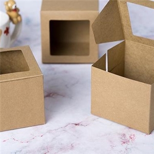 [2410005] กล่องใส่ของชำร่วย กล่องใส่ขนม บรรจุภัณฑ์ กล่องใส่แก้วและขนม คราฟท์ 10x10x8.5 ซม.