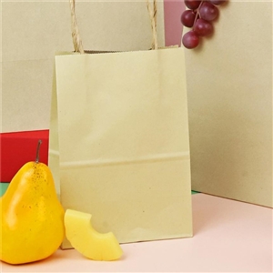 [0204005] ถุงใส่สินค้า ถุงใส่ของ บรรจุภัณฑ์ ถุงกระดาษน้ำตาลหูเกลียว 15x8x21 ซม.
