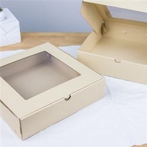 [2401040] กล่องใส่ของชำร่วย กล่องใส่ของฝาก บรรจุภัณฑ์ กล่องลูกฟูกพรีเมี่ยม มีหน้าต่าง 30x30x7.6 cm.