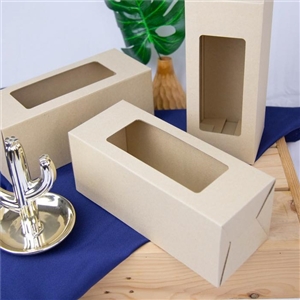 [2401063] กล่องใส่ของ กล่องใส่สินค้า บรรจุภัณฑ์ กล่องลูกฟูกพรีเมี่ยม มีหน้าต่าง 10x10x25 ซม.