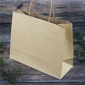 [0204015] ถุงใส่สินค้า ถุงใส่ของ บรรจุภัณฑ์ ถุงกระดาษน้ำตาลหูเกลียว 25x10x20 ซม.