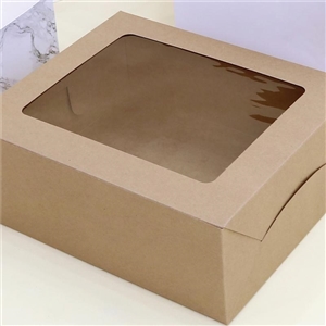 [ 0507008] กล่องใส่ขนม กล่องใส่เบเกอรี่ บรรจุภัณฑ์  กล่องเค้ก คราฟท์ 26x31x11.5 ซม.