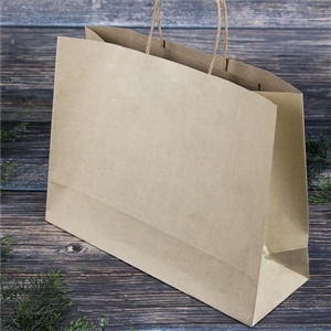 [0204016] ถุงใส่สินค้า ถุงใส่ของ บรรจุภัณฑ์ ถุงกระดาษน้ำตาลหูเกลียว 32x11x24 ซม.