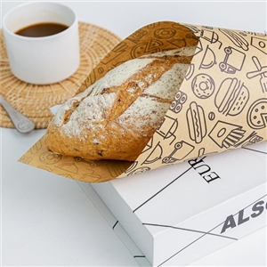[1001085] กระดาษรองขนม กระดาษรองอาหาร กระดาษรองอาหาร 12x12 นิ้ว ลายBurger สีน้ำตาล ( ไม่เคลือบ )