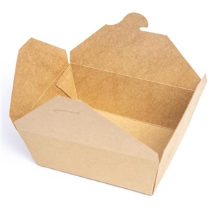 [3201019] กล่องใส่อาหาร กล่องใส่สินค้า บรรจุภัณฑ์ กล่องอาหารสี่เหลี่ยมพับล็อคหูเกี่ยว 1400ml. ไซส์ M