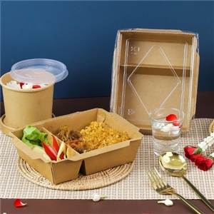 [3201016] กล่องใส่อาหาร กล่องใส่สินค้า บรรจุภัณฑ์ กล่องอาหาร 2ช่อง พร้อมฝาปิด 900ml.