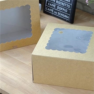 [0101024] กล่องใส่เบเกอรี่ กล่องใส่สินค้า บรรจุภัณฑ์ กล่องเค้ก 1 ปอนด์ ทรงสูง คราฟท์หลังขาว