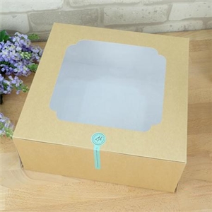 [0113003] กล่องใส่เบเกอรี่ กล่องใส่สินค้า บรรจุภัณฑ์ กล่องเค้ก 5 ปอนด์ คราฟท์หลังขาว