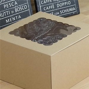 [0101023] กล่องใส่เบเกอรี่ กล่องใส่สินค้า บรรจุภัณฑ์ กล่องเค้ก 1 ปอนด์ ทรงสูง คราฟท์