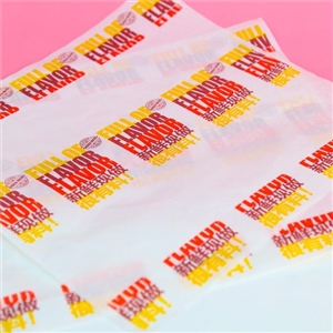 [1001087] กระดาษรองขนม กระดาษห่อขนม กระดาษห่ออาหาร กระดาษห่อแฮมเบอร์เกอร์ 28.5x29.5 ซม. ลายFlavor