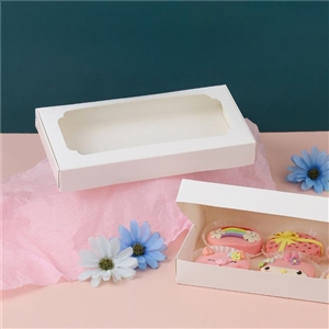 [0111010] กล่องใส่เบเกอรี่ กล่องใส่สินค้า บรรจุภัณฑ์ กล่องช็อกโกแลตบราวนี่ สีขาว