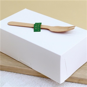 [0111054] กล่องใส่เบเกอรี่ กล่องใส่สินค้า บรรจุภัณฑ์ กล่องทรงแบน สีขาว 11x20x7 ซม.