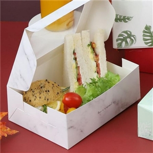 [0111071] กล่องใส่ขนม กล่องใส่ของว่าง กล่องใส่อาหารว่าง กล่องสแน็คบ็อกซ์ หน้าต่าง ลายมาร์เบิล 02