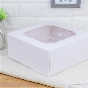 [0112001] กล่องใส่เบเกอรี่ กล่องใส่สินค้า บรรจุภัณฑ์ กล่องเค้ก 4 ปอนด์ สีขาว