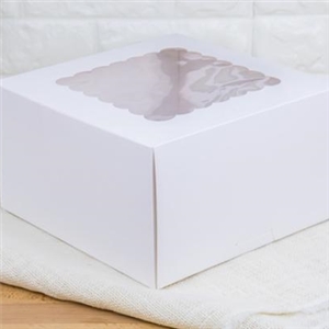 [0103017] กล่องใส่เบเกอรี่ กล่องใส่สินค้า บรรจุภัณฑ์ กล่องเค้ก 3 ปอนด์ ทรงสูง สีขาว