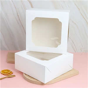 [0103089] กล่องใส่ของฝาก กล่องใส่ขนม กล่องใส่ของชำร่วย กล่องเค้ก 3 ปอนด์ สีขาว