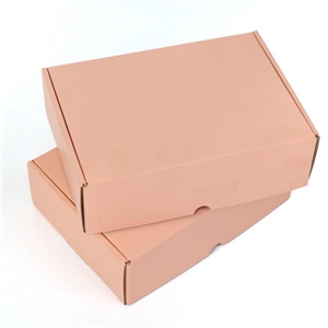[2415001] กล่องใส่อาหาร กล่องใส่ของขวัญ กล่อง บรรจุภัณฑ์ กล่องลูกฟูกพรีเมี่ยม สีพีชชี่ 14x20x6 cm.