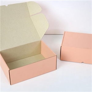 [2415009] กล่องใส่อาหาร กล่องใส่ของขวัญ กล่อง บรรจุภัณฑ์ กล่องลูกฟูกพรีเมี่ยม สีพีชชี่ 17x25x9 cm.