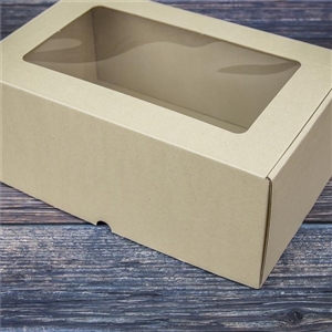 [2401066] กล่องใส่ของชำร่วย กล่องใส่สินค้า บรรจุภัณฑ์ กล่องลูกฟูกพรีเมี่ยมมีหน้าต่าง 22x35x14 ซม.