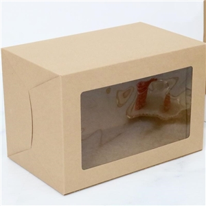 [0505008] กล่องใส่ขนม กล่องใส่เบเกอรี่ บรรจุภัณฑ์ กล่องเค้ก คราฟท์ 17x25.25x16 ซม.