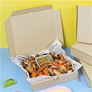 [0107005] กล่องอาหาร กล่องใส่สินค้า บรรจุภัณฑ์ กล่องลูกฟูกพิซซ่า 10 นิ้ว