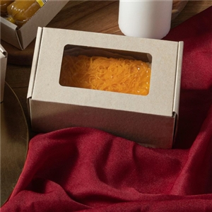 [2401019] กล่องใส่ผลไม้ กล่องใส่ขนม บรรจุภัณฑ์ กล่องลูกฟูกพรีเมี่ยม มีหน้าต่าง 11x17x6ซม.